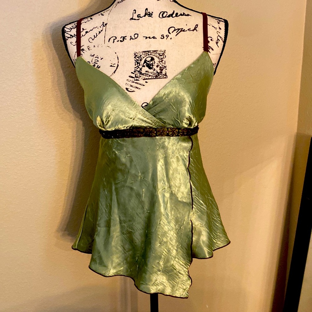 Satin Green Top